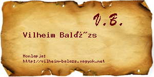 Vilheim Balázs névjegykártya